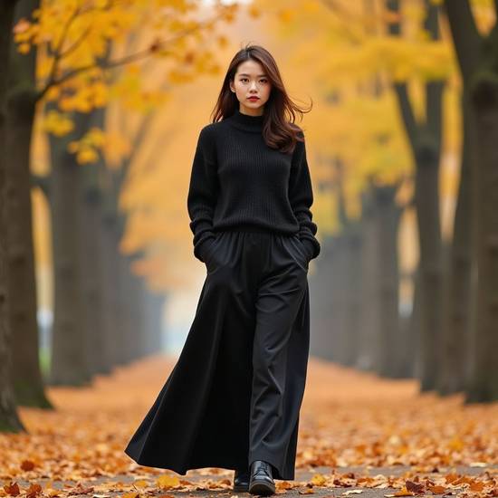 黑色衣服搭配什么裤子，黑色衣服裤子万能搭配精选