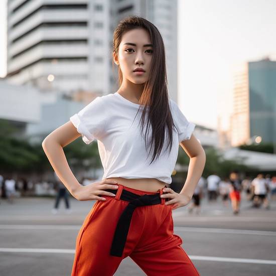 红色裤子配什么上衣好看，红色裤子最佳配色方案：白色黑色牛仔蓝轻松穿出高级感