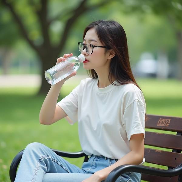女人一天八杯水时间表，以女人一天八杯水时间表为主题，用简洁明了的设计风格呈现，包含不同时间段饮水场景，突出健康生活理念，信息清晰易读