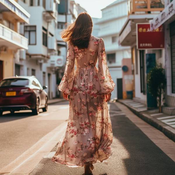 长款碎花裙配什么鞋子,长款碎花裙这样搭鞋子今秋秒变温柔女神