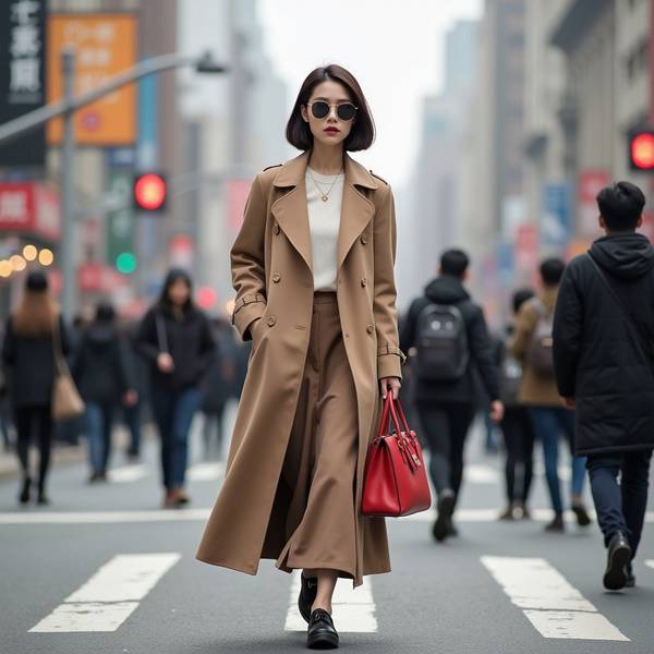 风衣配什么裤子和鞋子,风衣潮搭攻略:五款裤鞋组合穿出秋日高级感