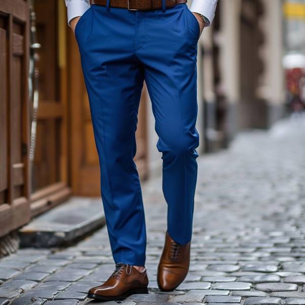 藏蓝色裤子配什么颜色鞋子，25字以内藏蓝色裤子配色指南-优选鞋款搭配方案