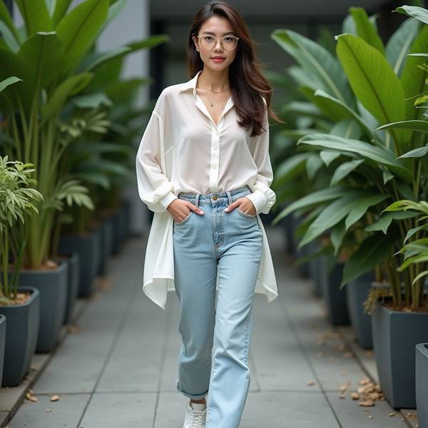 衬衫与牛仔裤怎样搭配，精裁衬衫与丹宁：五套日常造型解锁率性风尚