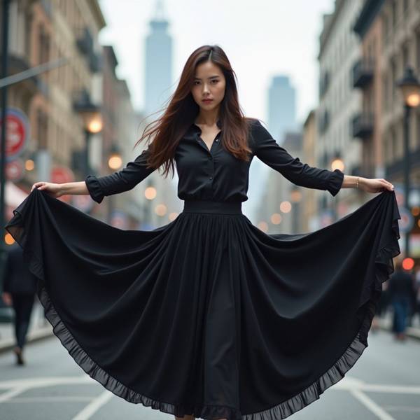 黑色伞裙配什么鞋子，秋冬焕新：10款完美配黑色伞裙的绝美鞋履指南