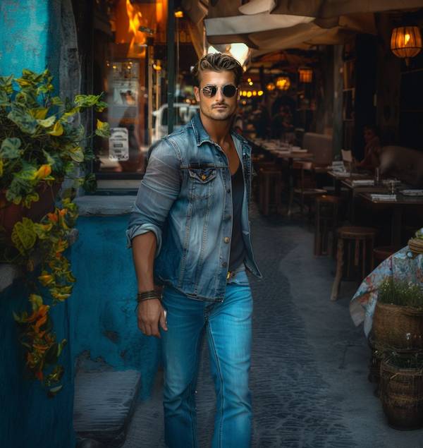 蓝色牛仔裤配什么上衣男,蓝色牛仔裤百搭指南:25种上衣搭配让型男轻松出彩