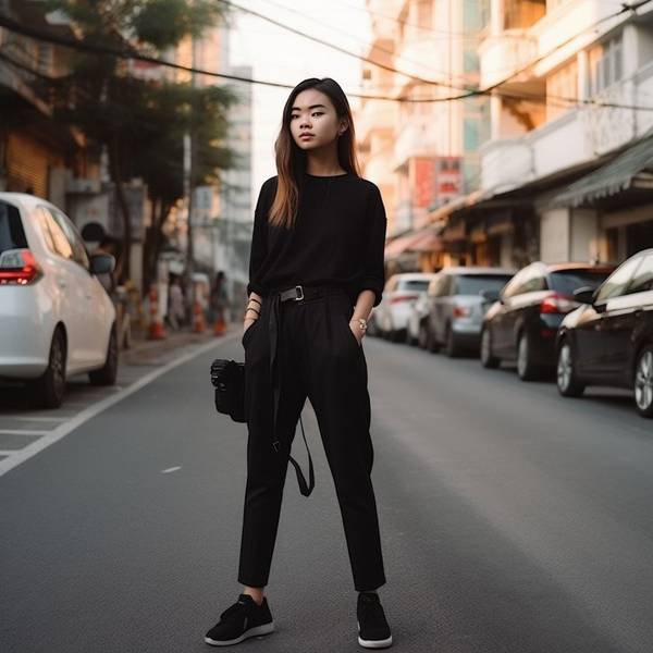 黑色休闲裤配什么颜色鞋子，黑裤子配色宝典：这样搭鞋子显高又时髦