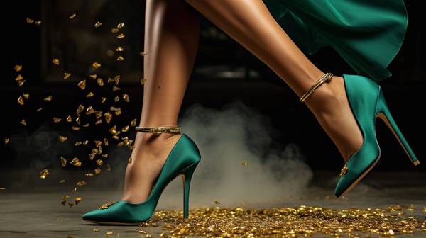 墨绿色的裙子配什么颜色的鞋子，墨绿裙装配色指南：五种优雅鞋履搭配方案