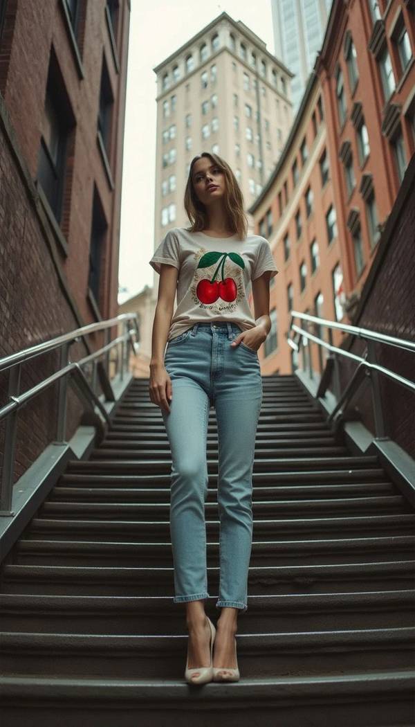 女生牛仔裤配什么鞋，20款牛仔裤与鞋搭配示范让女生时尚出街