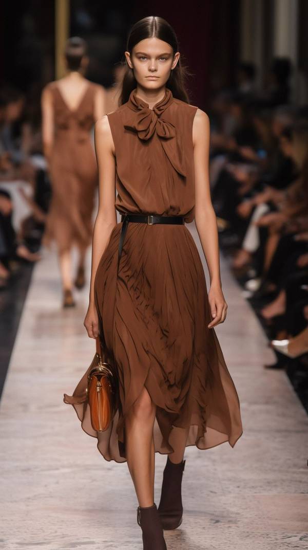 咖色裙子配什么鞋子,咖色裙子搭这双鞋时髦一整个秋天