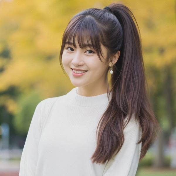 经常扎马尾留什么刘海,扎马尾的最佳刘海指南:八字刘海即刻提升完美脸型