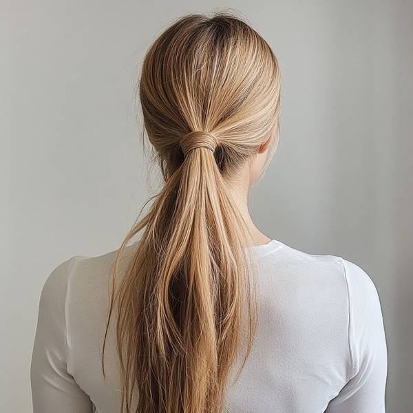 漂亮简单的直发低马尾,简约低马尾速成术:3步搞定日常气质发型