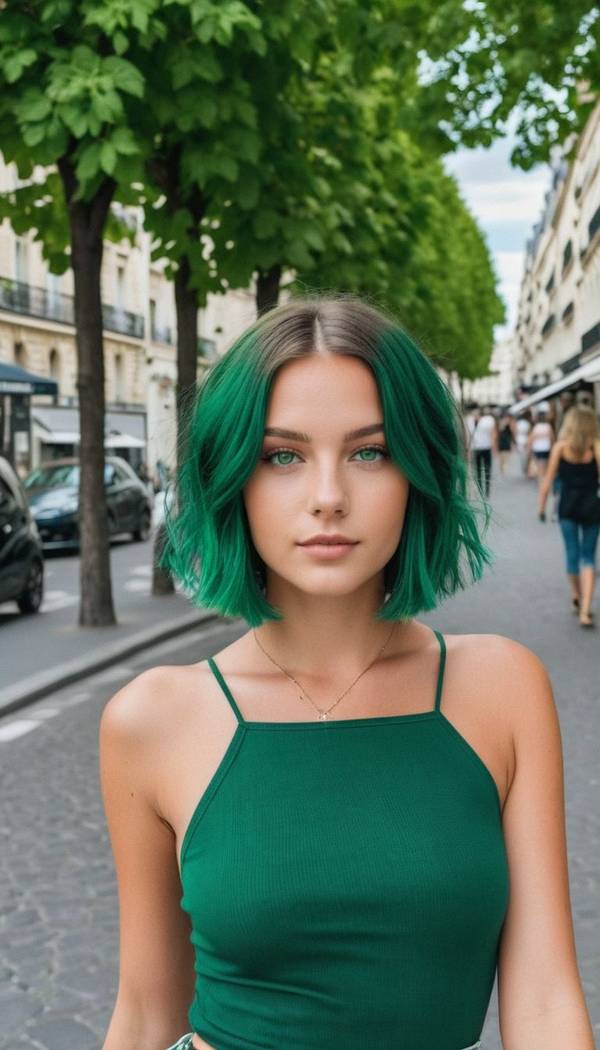 绿色头发配什么衣服，绿发风尚指南：解锁春日吸睛穿搭色彩公式