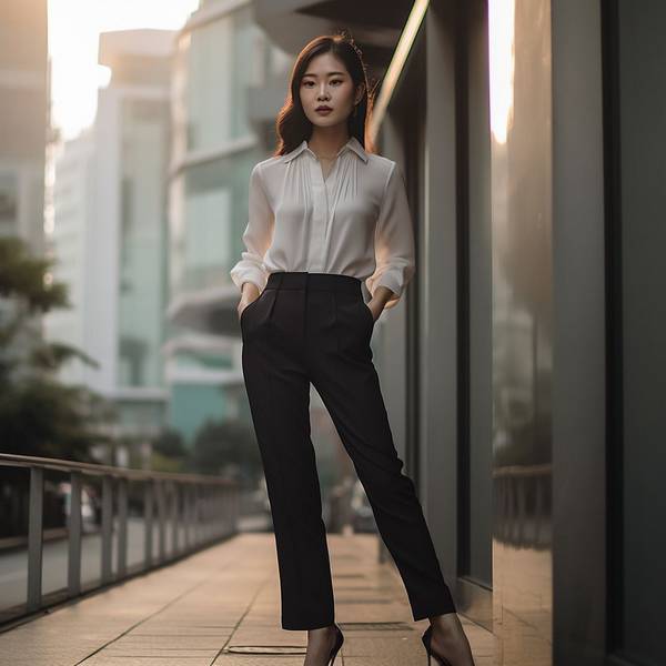 藏蓝色裤子配什么颜色上衣好看，藏蓝色裤子的时尚色彩搭配指南