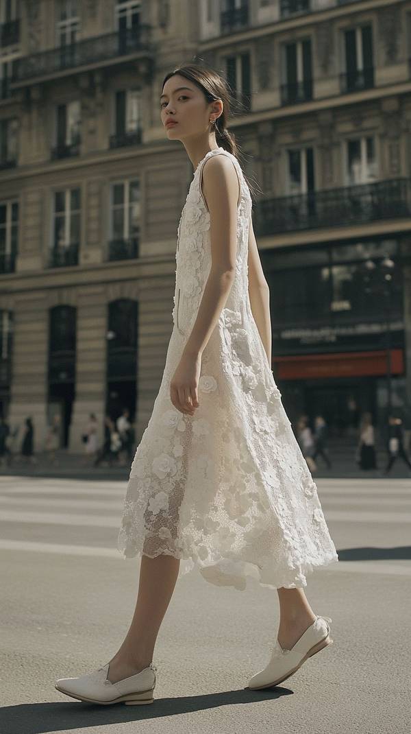 白色连衣裙配什么鞋子好看，轻盈变装指南：5种白裙配鞋方案穿出四季时尚感