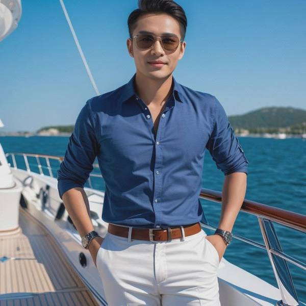 深蓝色衣服配什么颜色裤子，深蓝衣装配米白卡其裤指南