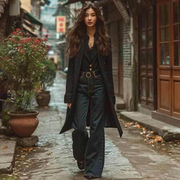 黑色牛仔裤配什么上衣好看,解锁黑色牛仔裤穿搭密码:25种上衣搭配法则