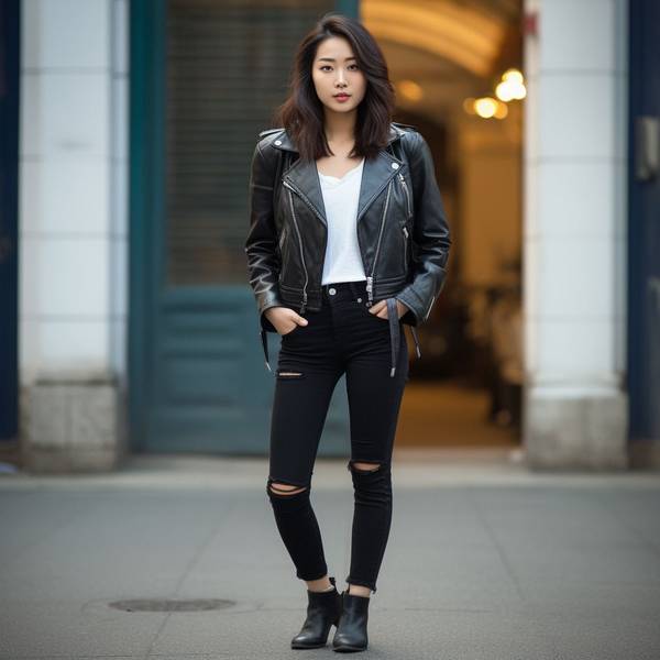 小脚裤子搭配什么衣服，显高显瘦小脚裤穿搭指南，8种时髦搭配告别平庸