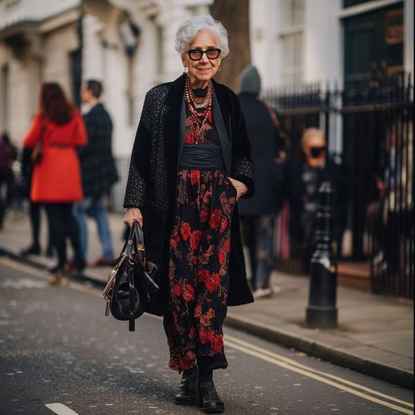 长袖碎花连衣裙配外套，唯美碎花秋日叠穿术：长袖连衣裙搭配外套的时尚指南