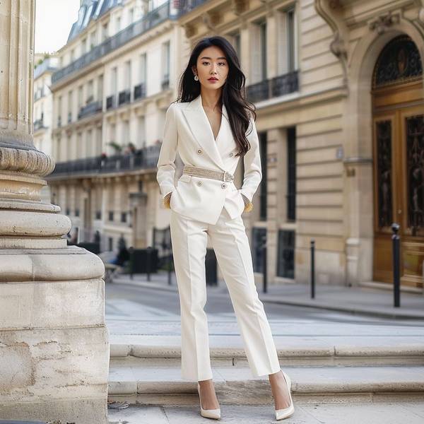 白色衣服搭配什么颜色裤子，纯白上衣万能配色指南：从经典到潮流的最佳裤装搭配