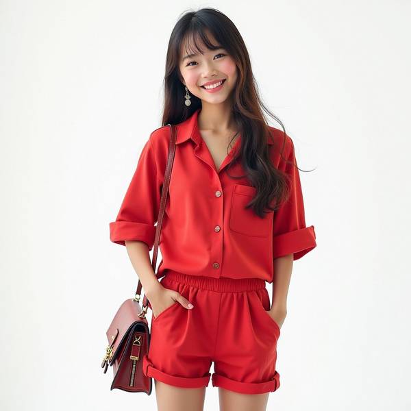 红色衣服配什么裤子好看，这件红色上衣搭配这4条裤子显白显气质