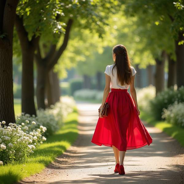 红色裙子配什么颜色上衣，红裙穿搭指南：五种绝美配色方案解锁优雅魅力