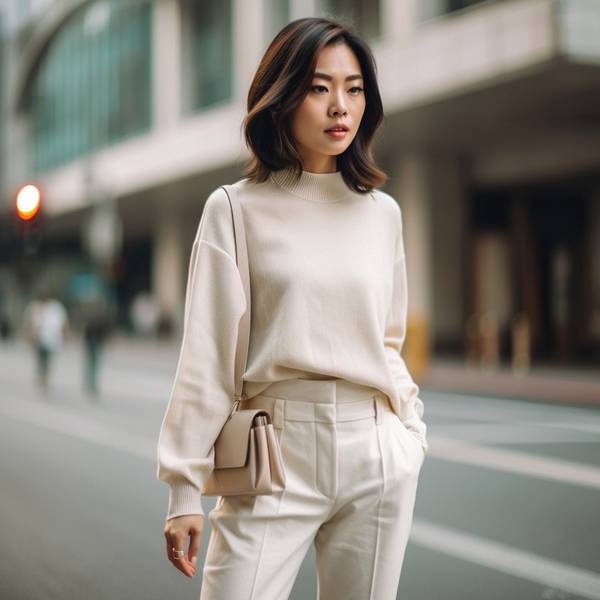 杏色裤子配什么颜色上衣,杏色裤子配这8种上衣颜色最显白高级