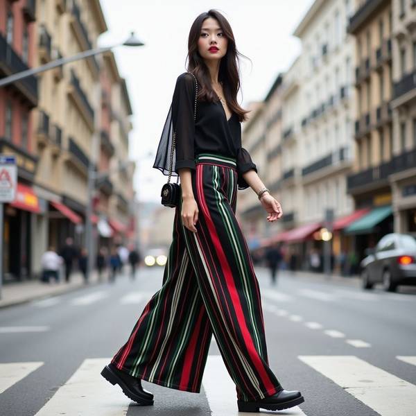 阔腿裤搭配什么上衣好看，25套绝美阔腿裤穿搭模板拯救衣荒