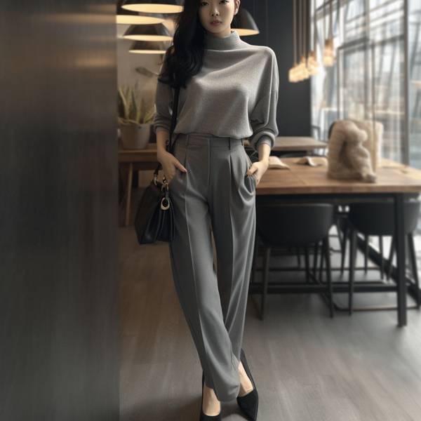 灰色裤子配什么上衣，灰色裤子搭配全攻略：五种上衣穿出高级感