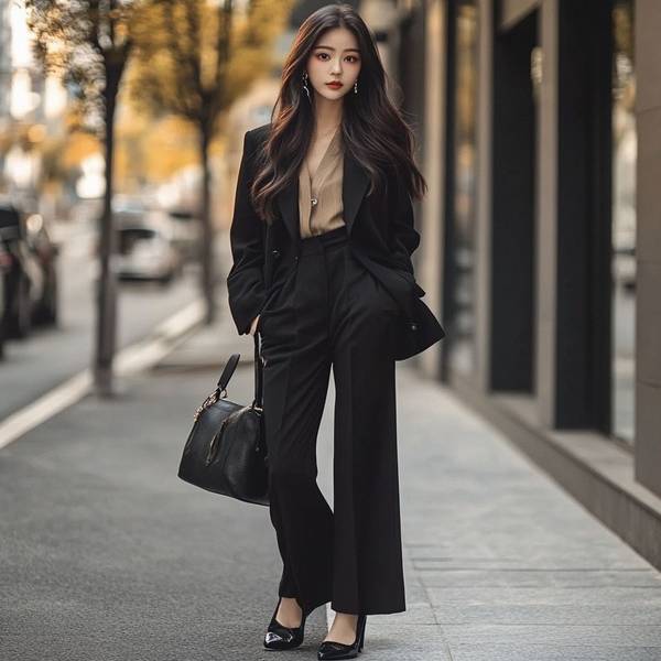 黑上衣配什么裤子好看，黑色上衣的百搭裤装搭配全攻略