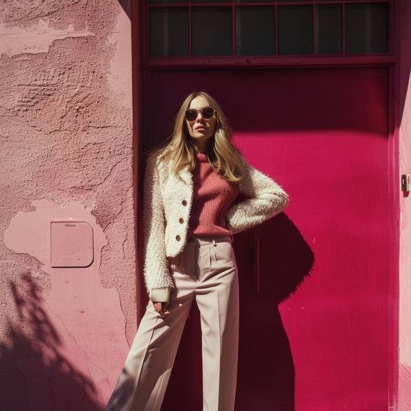 粉色上衣配什么颜色裤子，18套粉色上衣配色方案点亮你的少女感穿搭