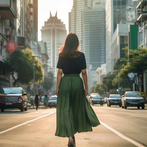 墨绿色裙子配什么颜色上衣好看，墨绿裙装的理想上衣配色方案