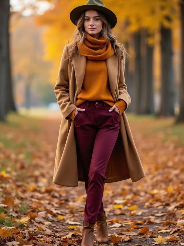 驼色裤子配什么颜色上衣好看，驼色裤子穿搭指南与上衣色彩搭配秘籍