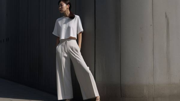 白色衣服搭配什么颜色裤子，纯白上衣万能配色指南：从经典到潮流的最佳裤装搭配