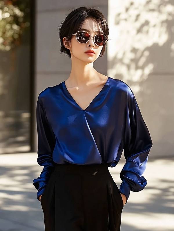 深蓝色裤子配什么颜色上衣好看，深蓝长裤配色指南 四种经典上衣搭配方案