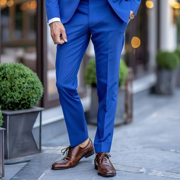 蓝色裤子配什么颜色上衣好看，优雅蓝裤穿搭指南：从牛仔蓝到克莱因蓝的配色方案