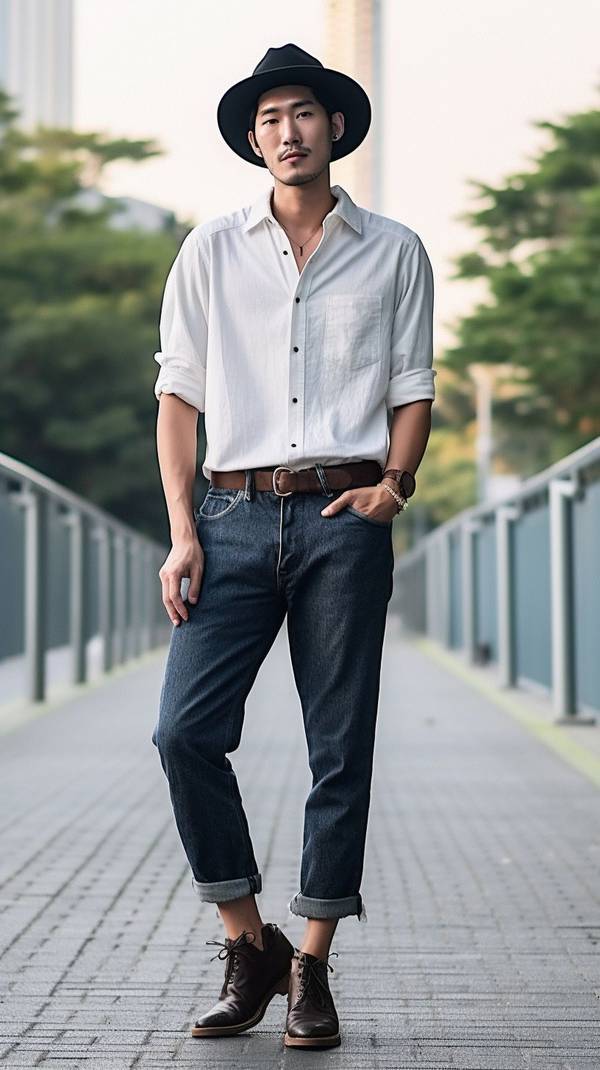 深蓝色牛仔裤配什么颜色上衣，深蓝牛仔裤的18款绝配上衣这样穿才出彩