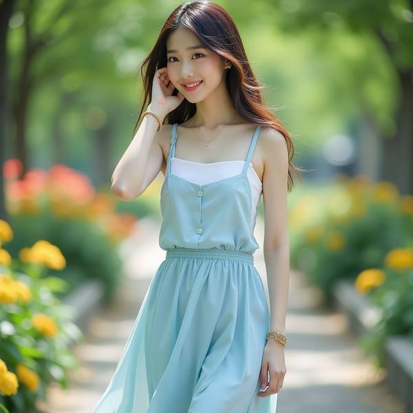 浅蓝色裙子配什么颜色上衣好看，浅蓝裙装配色指南：五种上衣色彩搭配法则