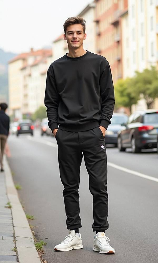 黑色卫衣配什么裤子，黑色卫衣搭配全指南，从休闲到高级的裤子选择方案