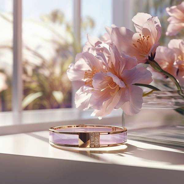 浅紫色搭配什么颜色好看，浅紫搭配米白金三色绽放柔美高级感