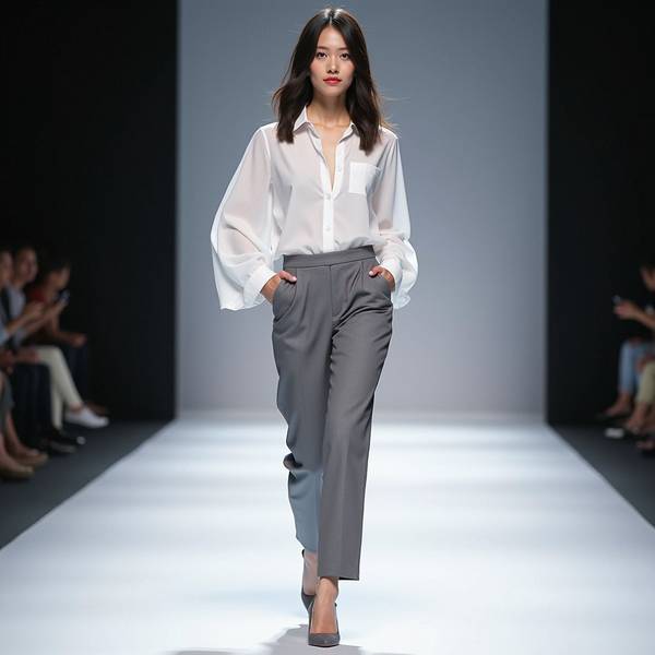 灰色裤子配什么颜色上衣好看，灰色裤子配色指南从经典黑白到大胆亮色搭配