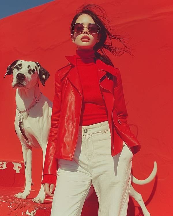 红色上衣配什么颜色裤子,红色上衣的完美搭配裤装颜色全攻略