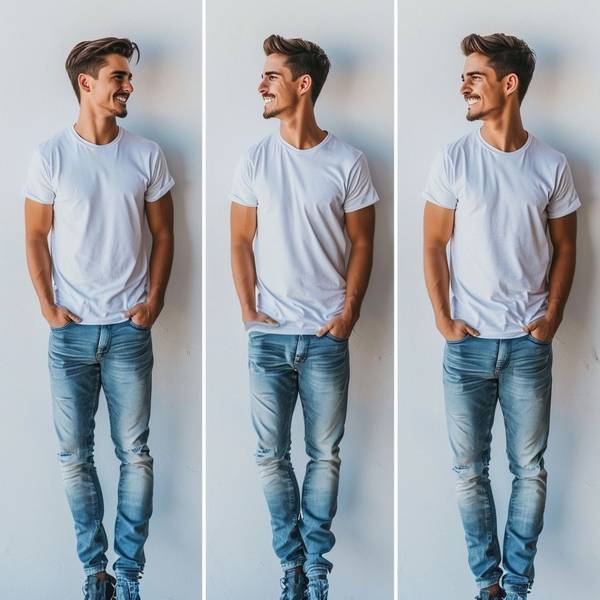 蓝色牛仔裤配什么颜色短袖,蓝色牛仔裤搭配这4种颜色短袖效果更出众