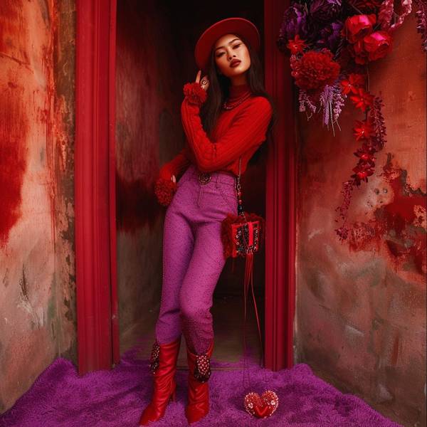 酒红色裤子配什么颜色上衣好看，酒红长裤的绝美配色手册：10种上衣搭配指南