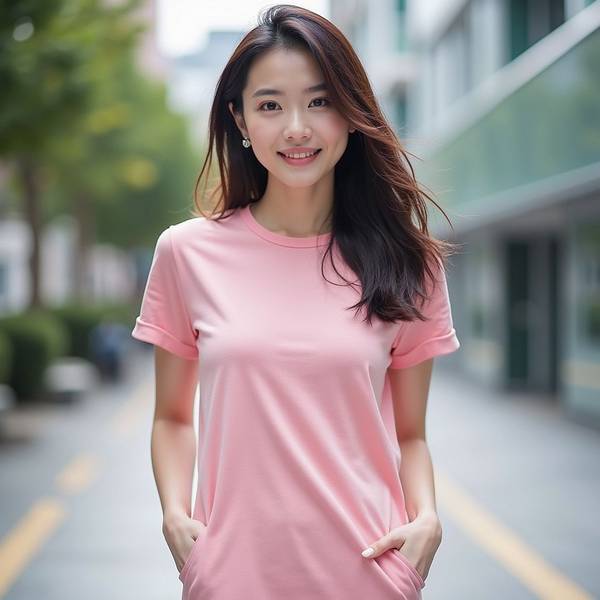 粉红色的t恤怎么搭配,甜美潮搭手册:5种粉红T恤吸睛穿搭法则