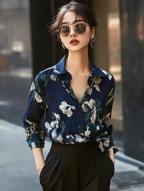 深蓝色上衣配什么颜色裤子，深蓝上衣配色方案 二十种时髦裤装搭配指南