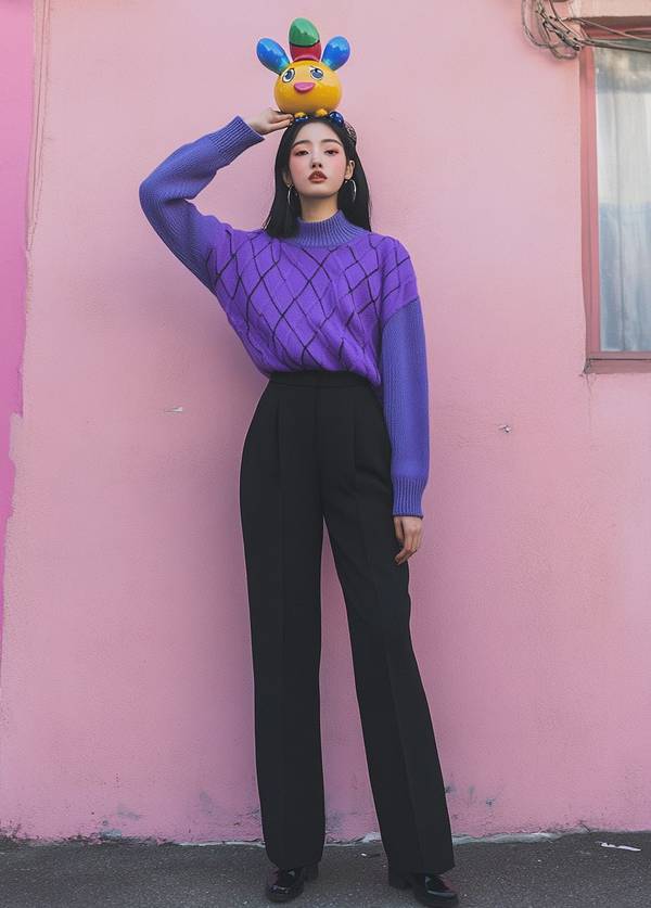 紫色裤子配什么颜色上衣好看，紫色裤子配色指南：这5种上衣颜色最时尚百搭