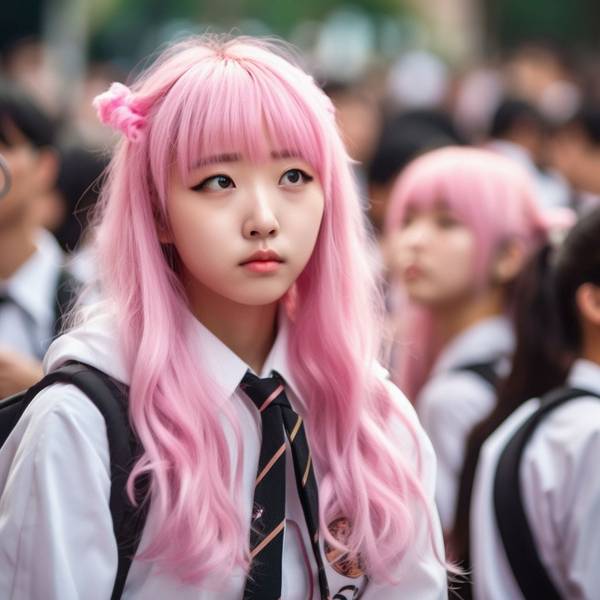 粉色头发怎么搭配衣服,粉发女孩的穿搭密码与配色全攻略