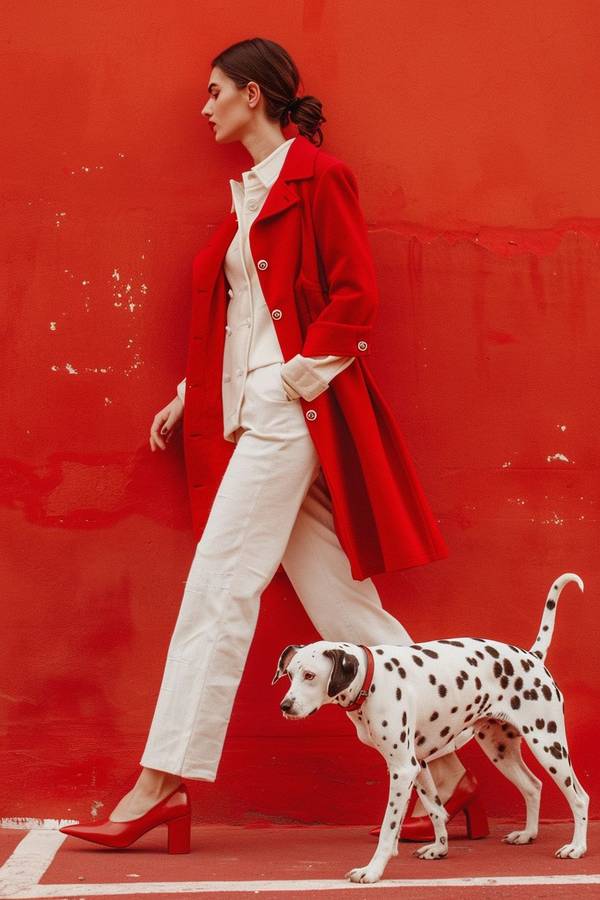 红色大衣配什么裤子，复古红大衣配这4款裤装气场全开 绝美冬日时髦指南