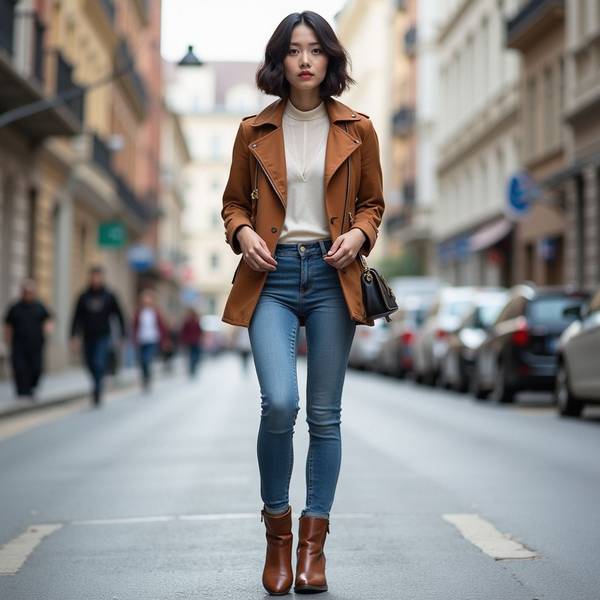 深蓝色牛仔裤配什么颜色上衣，深蓝牛仔裤的18款绝配上衣这样穿才出彩