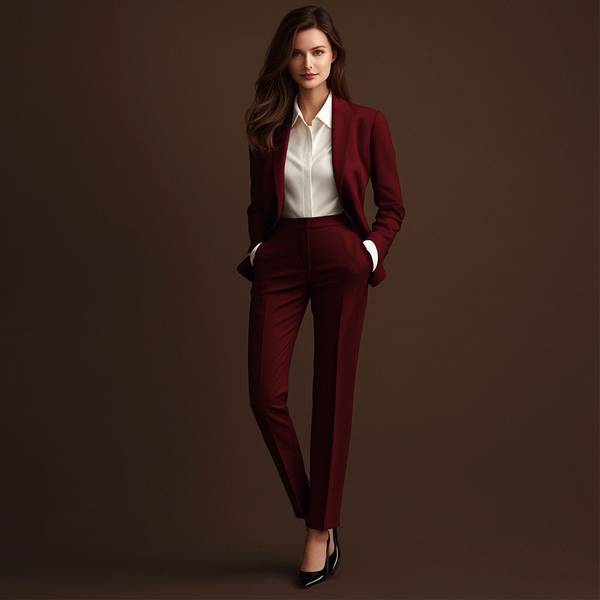 酒红色裤子配什么颜色上衣好看，酒红长裤的绝美配色手册：10种上衣搭配指南